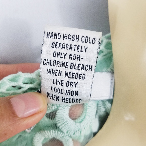 Pinky Mint Green Lace Sheer Collar Pleated Dress M - Picture 7 of 7